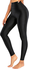 Load image into Gallery viewer, High Waist Shiny Black Stretch Leggings
