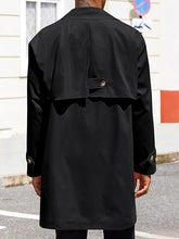 Load image into Gallery viewer, Men&#39;s Single Breasted Black Trench Coat