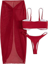 Load image into Gallery viewer, Beautiful Bikini &amp; Cover Up Swimwear Red Set