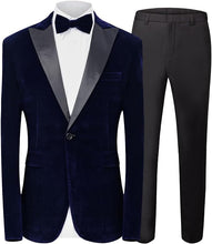 Load image into Gallery viewer, Men&#39;s Esquire Green Velvet Long Sleeve Blazer &amp; Pants Suit