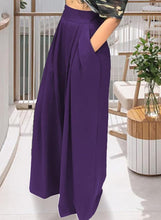 Load image into Gallery viewer, Plus Size White High Waist Wide Leg Palazzo Pants