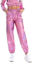 Load image into Gallery viewer, Metallic Silver Elastic Jogger Pants