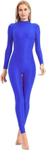 Load image into Gallery viewer, Navy Blue Long Sleeve Zip Back Leotard Catsuit/Jumpsuit