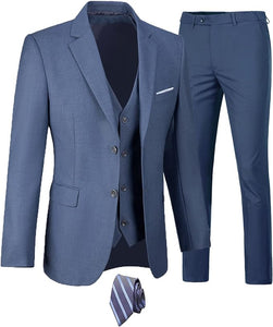 The Modern Man Light Gray Slim Fit 3pc Formal Dress Blazer & Pants Suit