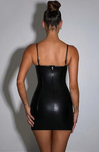 Load image into Gallery viewer, Black Faux Leather Cut Out Dress