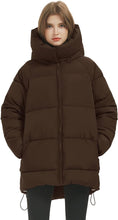 Load image into Gallery viewer, Trendy Khaki Quilted Puffer Mid-Length Warm Winter Heavyweight Coat