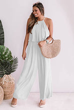 Load image into Gallery viewer, Chic White Sleeveless Summer Wide Leg Jumpsuit