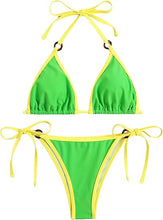 Load image into Gallery viewer, Vacation Chic Triangle Bikini Yellow Swimsuit