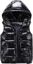 Load image into Gallery viewer, Silver Hooded Metallic Sleeveless Zip Front Vest