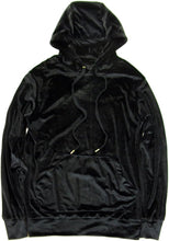 Load image into Gallery viewer, Men&#39;s Black Velour Drawstring Long Sleeve Hoodie