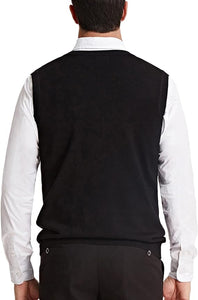 Men's White Soft V Neck Sweater Vest