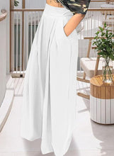 Load image into Gallery viewer, Plus Size White High Waist Wide Leg Palazzo Pants