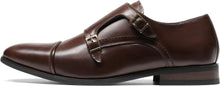Load image into Gallery viewer, Men&#39;s Brown Monk Strap Slip On Dress Loafers