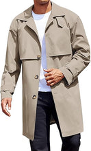 Load image into Gallery viewer, Men&#39;s Single Breasted Black Trench Coat