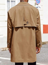 Load image into Gallery viewer, Men&#39;s Single Breasted Khaki Trench Coat