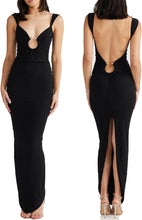 Load image into Gallery viewer, Black Sweetheart Cut Out Backless Maxi Dress