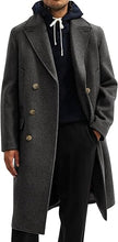 Load image into Gallery viewer, Men&#39;s Business Trench Wool Pea Brown Coat