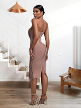 Load image into Gallery viewer, Sweetheart Mavue Strapless Bandage Tassel Midi Dress