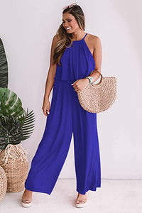 Chic Pink Sleeveless Summer Wide Leg Jumpsuit