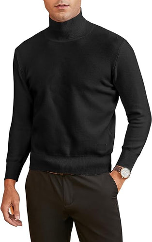 Men's Soft Knit Black Stylish Turtleneck Sweater