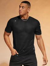 Load image into Gallery viewer, Men&#39;s Black Mesh Short Sleeve Shirt