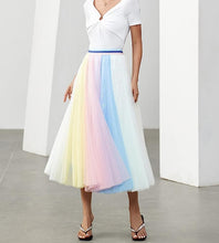 Load image into Gallery viewer, Prestigious Tulle Rainbow Pleated Flowy Maxi Skirt