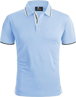 Men's Casual Polo Sky Blue Short Sleeve Shirt