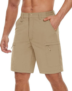 Men's Orange 5 Pocket Casual Cargo Shorts