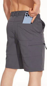 Men's Orange 5 Pocket Casual Cargo Shorts