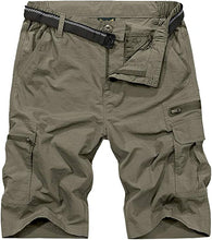 Load image into Gallery viewer, Men&#39;s Navy Blue Expandable Waist Casual Quick Dry Cargo Shorts