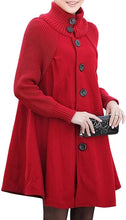 Load image into Gallery viewer, Prestige Red Cloak Style Mock Neck Wool Jacket