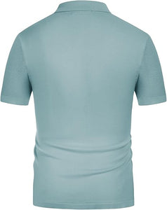 Men's Knit Breathable Short Sleeve Light BlueShirt