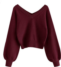 Load image into Gallery viewer, Winter Style Burgundy Dolman Sleeve Comfy Knit Sweater