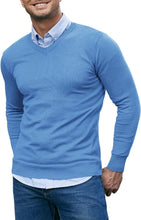 Load image into Gallery viewer, Men&#39;s Soft Knit Hunter Green V Neck Long Sleeve Sweater