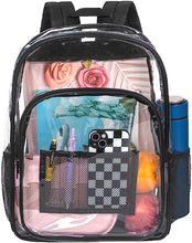 Load image into Gallery viewer, Heavy Duty Red See Through Clear Trendy Backpack