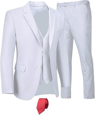 The Modern Man White Slim Fit 3pc Formal Dress Blazer & Pants Suit