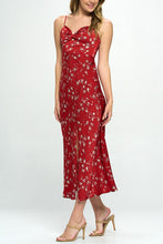 Load image into Gallery viewer, Satin floral maxi dress