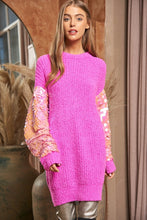 Load image into Gallery viewer, Sequin Sleeve Sweater Knit Tunic Top