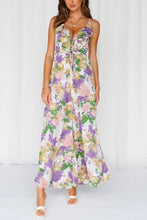 Load image into Gallery viewer, Pretty Purple Floral Print Wide Leg Jumpsuit