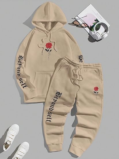 Men's 2pc Khaki Graphic Print Tracksuit