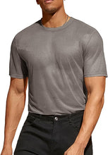 Load image into Gallery viewer, Men&#39;s Gray Mesh Short Sleeve Shirt