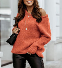 Load image into Gallery viewer, Black Slouchy Knit Long Sleeve Oversized Winter Sweater