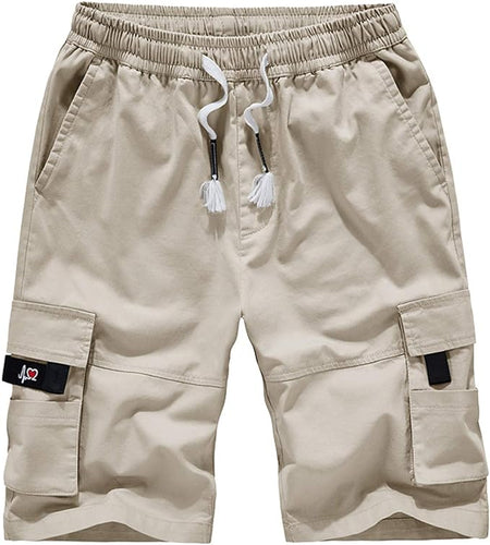 Men's Causal Cargo Pocket Beige Shorts