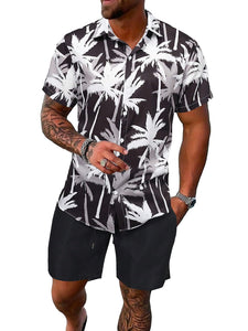 Men's Tropical Short Sleeve Shirt & Shorts Set