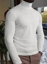 Load image into Gallery viewer, Men&#39;s Soft Knit Beige Stylish Turtleneck Sweater