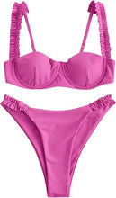 Load image into Gallery viewer, High Cut Underwire Bikini Lavender Swimsuit Set