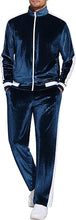 Load image into Gallery viewer, Men&#39;s Full Zip Velour Velvet 2pc Jogging Sweatsuit