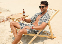 Load image into Gallery viewer, Casual Men&#39;s Blue Vacation Style Shirt &amp; Shorts Set