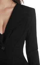 Load image into Gallery viewer, Business Chic Mauve Pink Peplum Style Long Sleeve Lapel Blazer