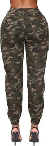 Camouflage High Waist Cargo Pants